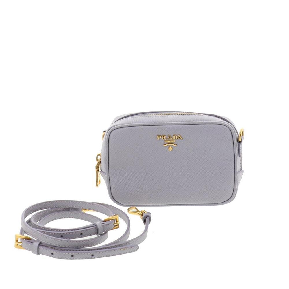 PRADA Saffiano Camera Bag Shoulder Clutch Purple